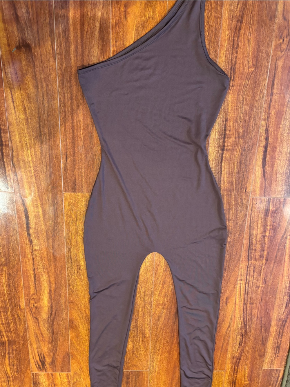 One-Shoulder Brown Jumpsuit